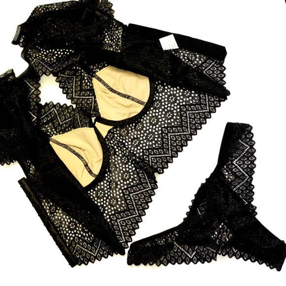 Top Cropped bra & panty set * blouse - Picture 11 of 15